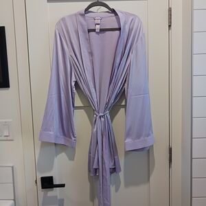 Savage X Fenty Lavender Satin Tie-Waist Robe